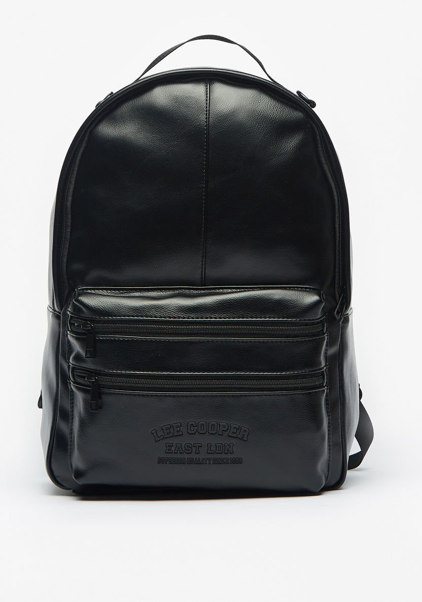 Lee Cooper Logo Detail Backpack with Adjustable Straps-Men%27s Backpacks-image-0