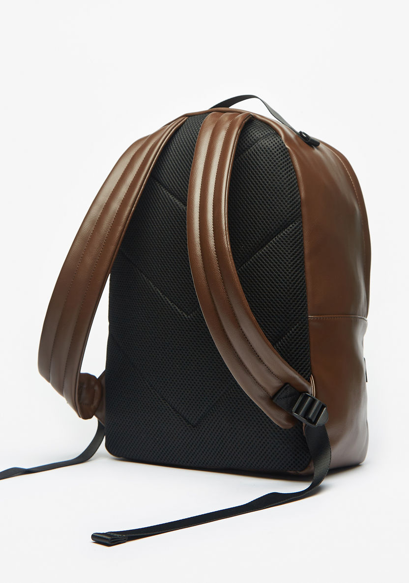 Lee Cooper Logo Detail Backpack with Adjustable Straps-Men%27s Backpacks-image-1