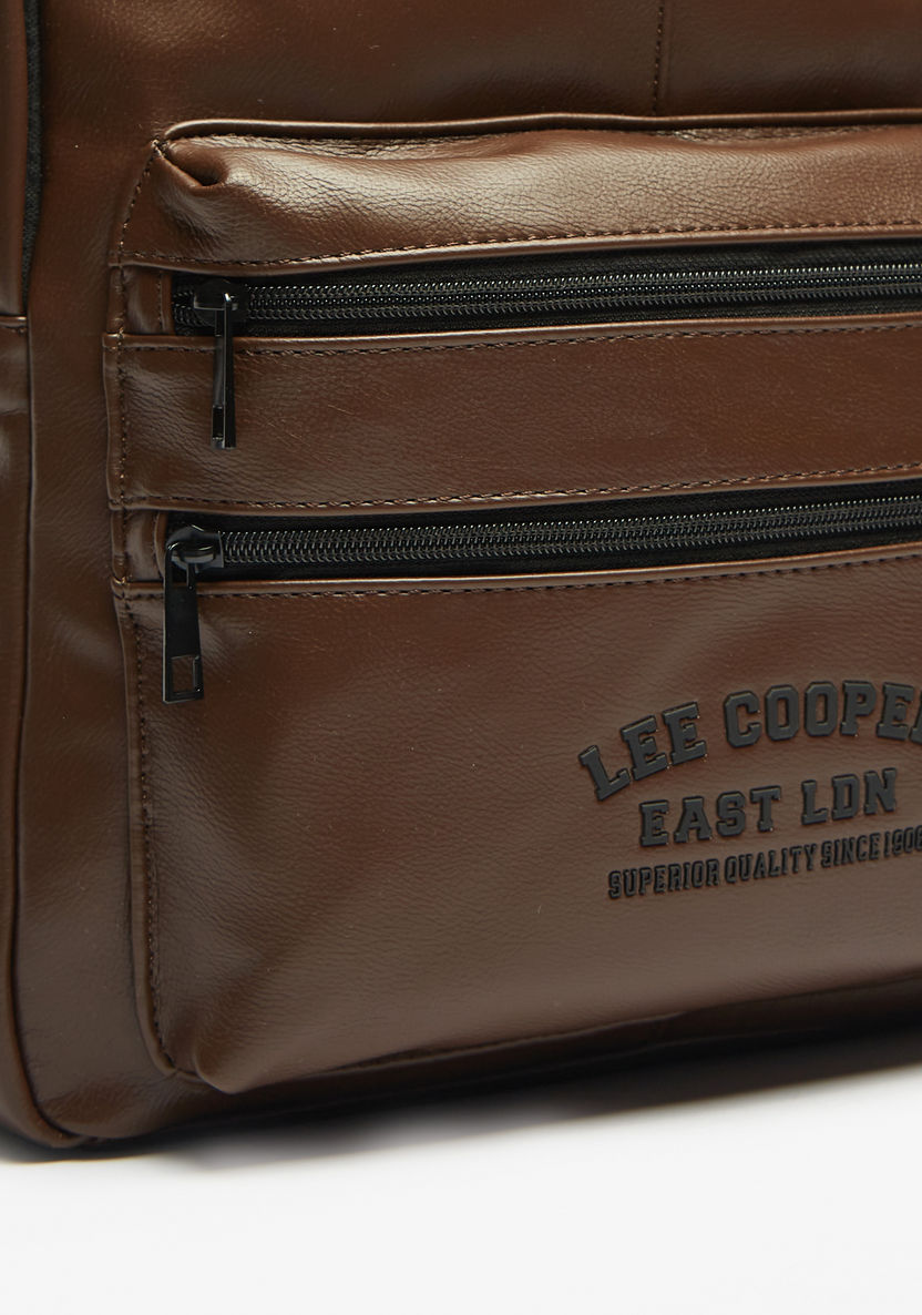 Lee Cooper Logo Detail Backpack with Adjustable Straps-Men%27s Backpacks-image-2