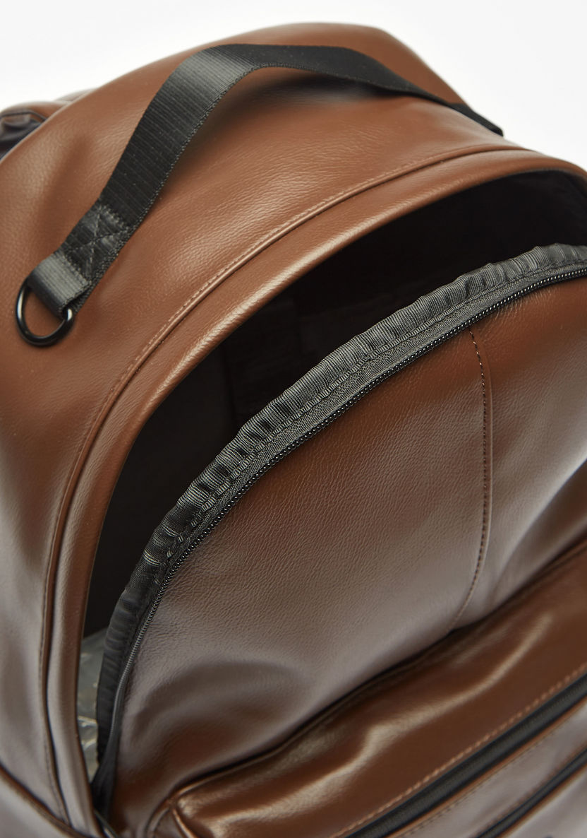 Lee Cooper Logo Detail Backpack with Adjustable Straps-Men%27s Backpacks-image-3