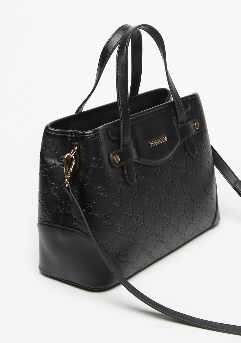 Celeste Monogram Embossed Tote Bag-Women%27s Handbags-image-2