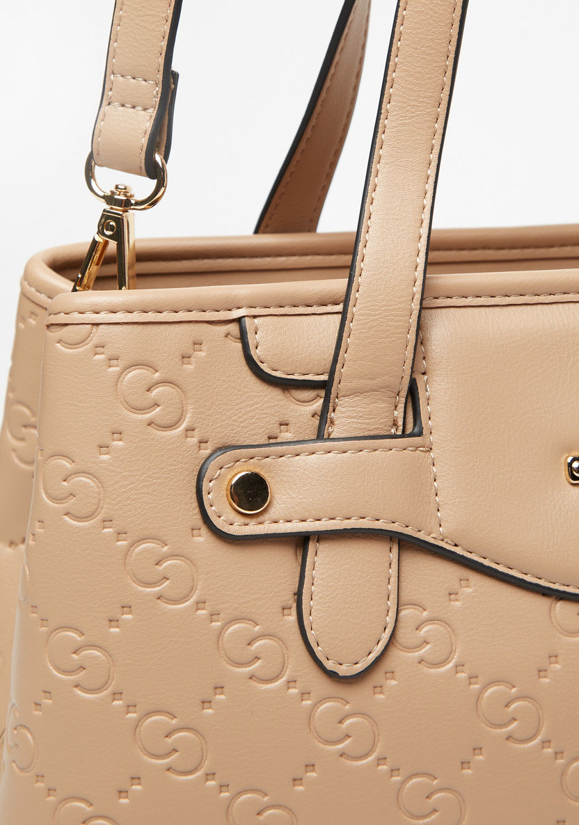 Celeste Monogram Embossed Tote Bag-Women%27s Handbags-image-3