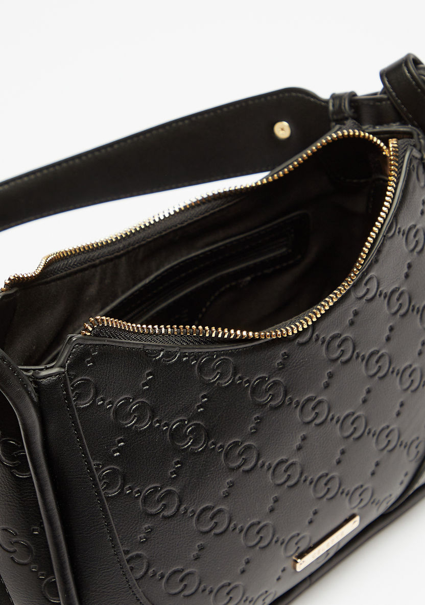 Celeste Embossed Shoulder Bag with Zip Closure-Women%27s Handbags-image-3
