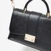 Celeste Monogram Embossed Satchel Bag with Detachable Strap-Women%27s Handbags-thumbnail-2