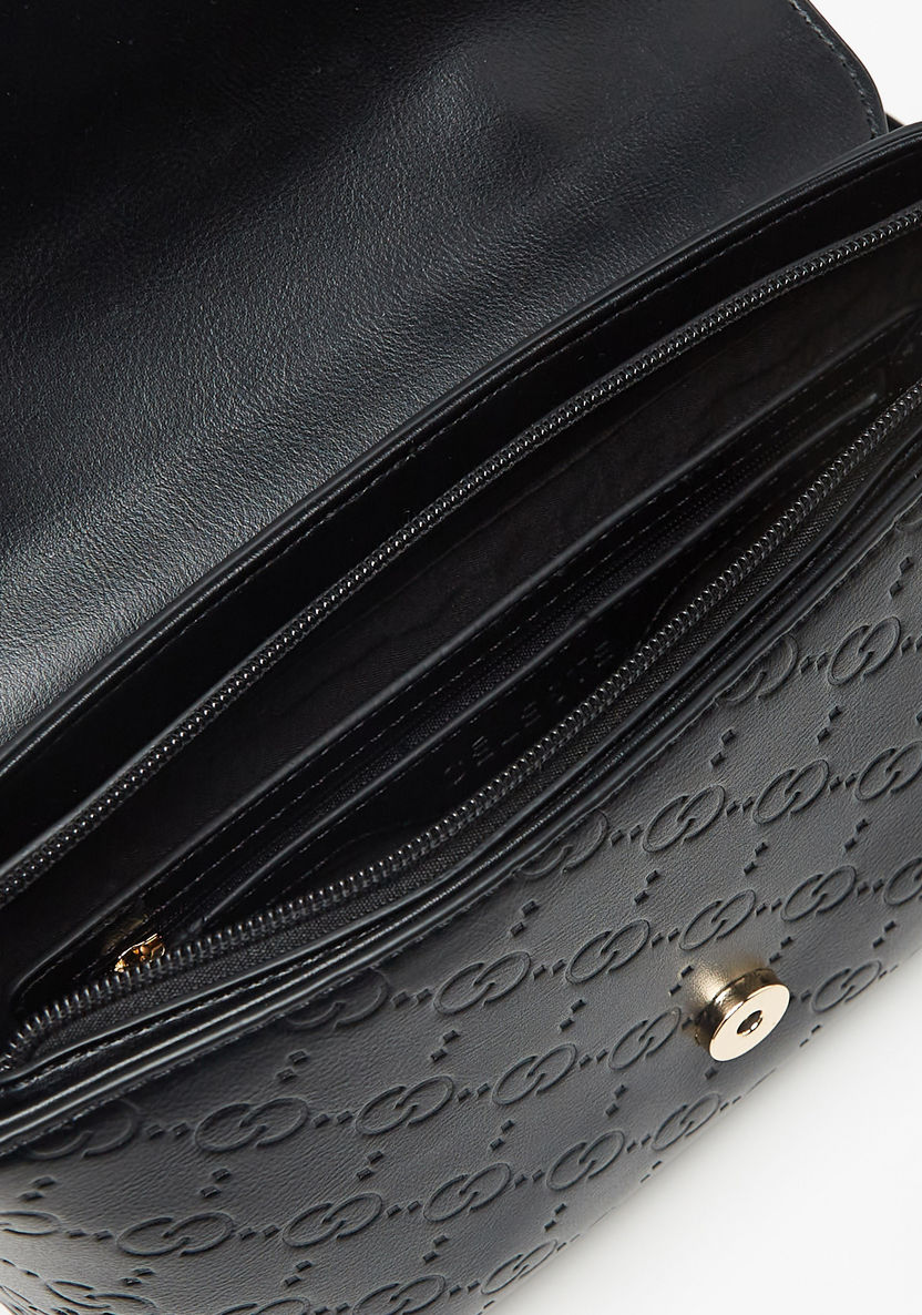 Celeste Monogram Embossed Satchel Bag with Detachable Strap-Women%27s Handbags-image-3