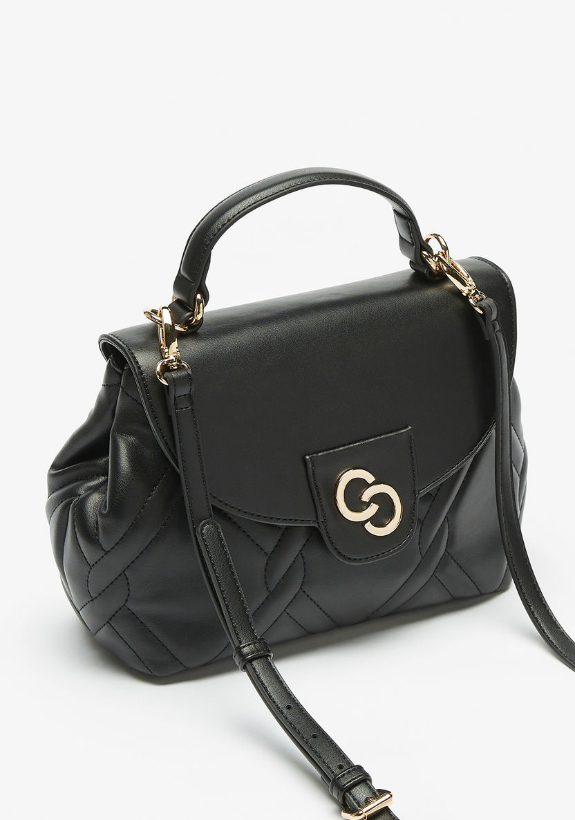 Celeste Quilted Satchel Bag with Detachable Strap-Women%27s Handbags-image-2