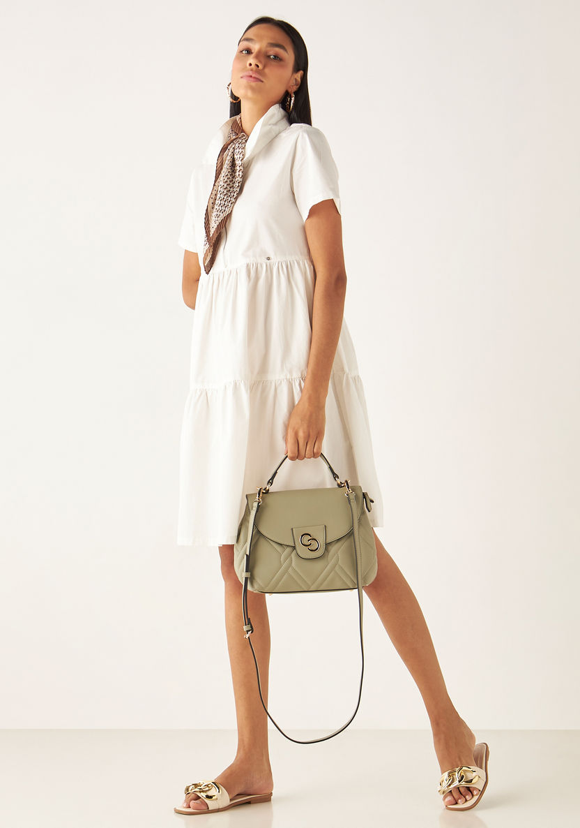 Celeste Quilted Satchel Bag with Detachable Strap-Women%27s Handbags-image-5