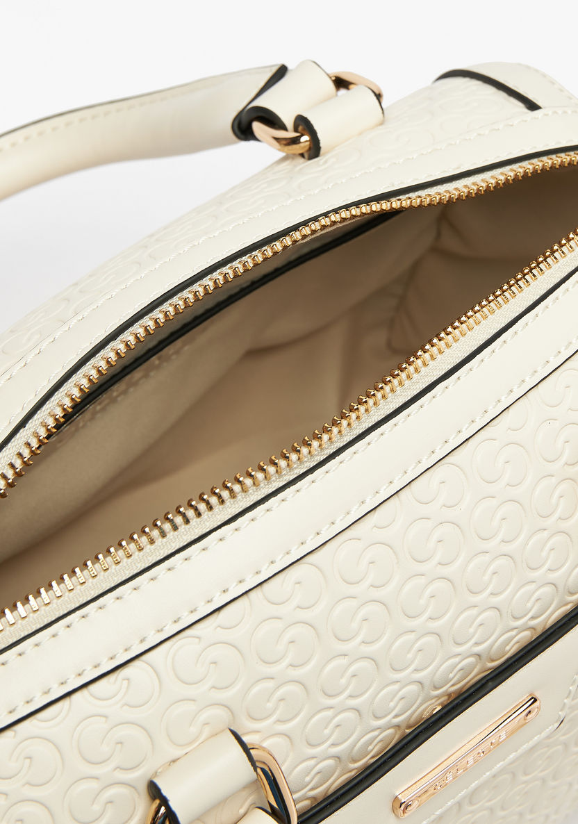 Celeste Monogram Embossed Bowler Bag with Double Handles-Women%27s Handbags-image-4