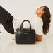 Celeste Monogram Embossed Bowler Bag with Double Handles-Women%27s Handbags-thumbnailMobile-1