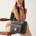 Elle Monogram Embossed Tote Bag with Double Handles-Women%27s Handbags-thumbnailMobile-0