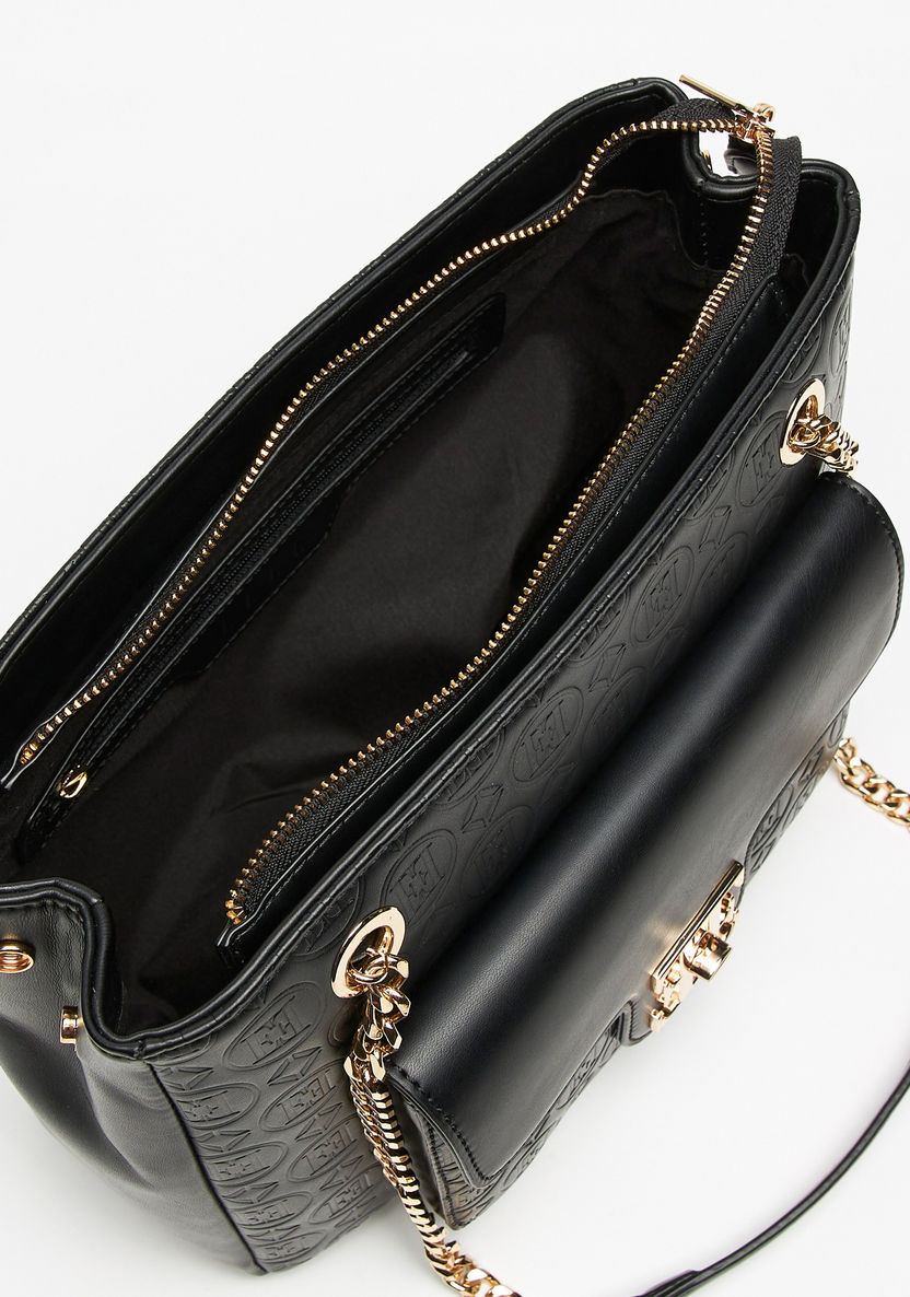 Elle Monogram Embossed Tote Bag with Double Handles-Women%27s Handbags-image-5