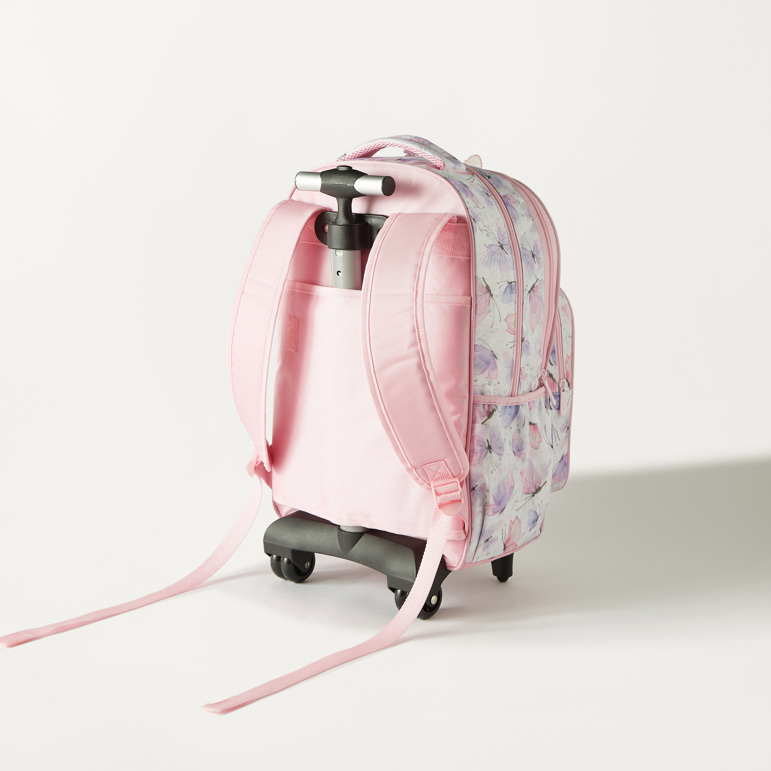 شنطة ظهر ترولي 17 بوصة بطبعات فراشة من سامي ستوديو - 43x32x18 سم - ضمان سنة واحدة-school-bagsandbackpacks-trolleybags-image-3