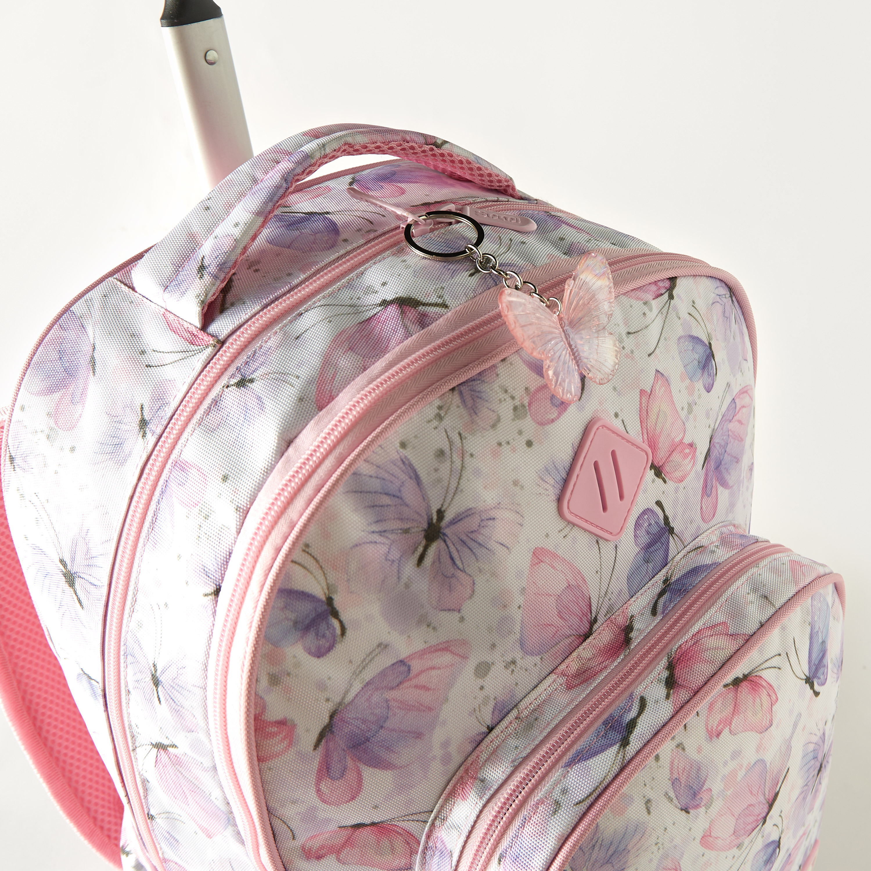 شنطة ظهر ترولي 17 بوصة بطبعات فراشة من سامي ستوديو - 43x32x18 سم - ضمان سنة واحدة-school-bagsandbackpacks-trolleybags-image-8