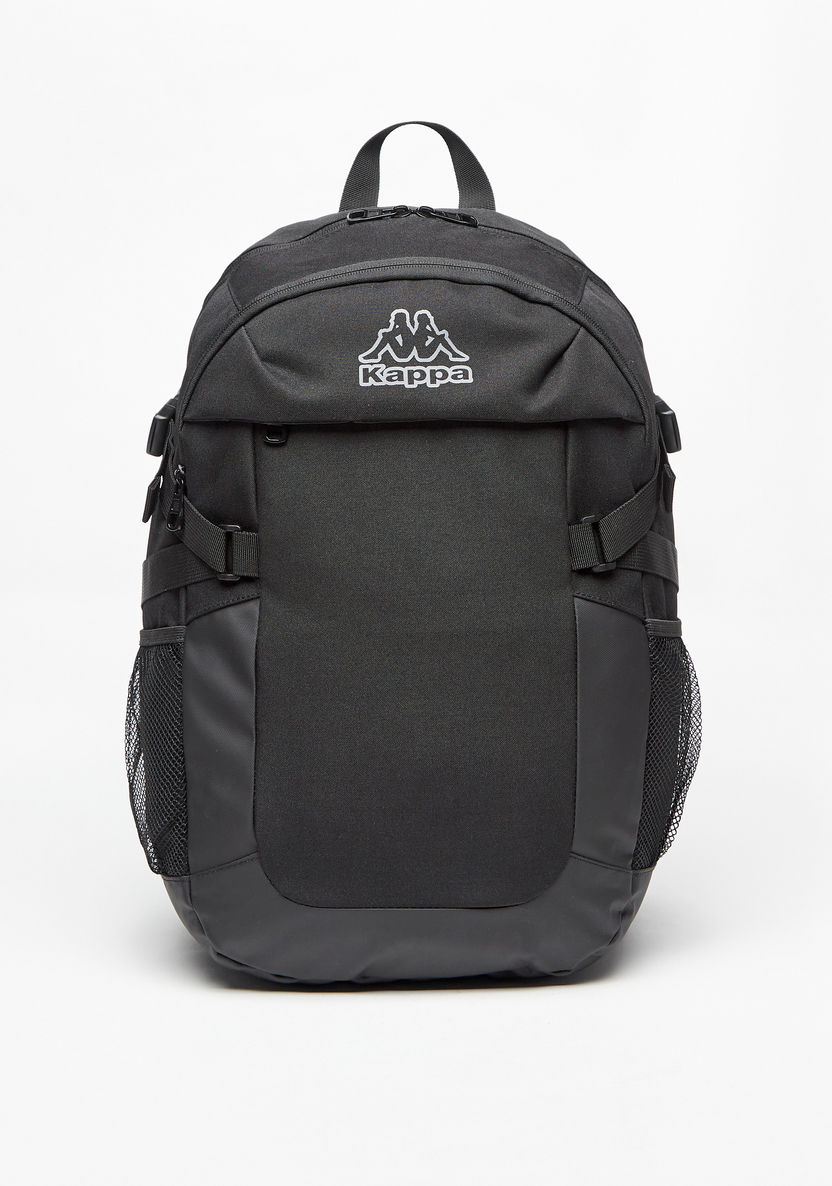 Kappa Logo Print Backpack with Adjustable Shoulder Straps-Men%27s Backpacks-image-0