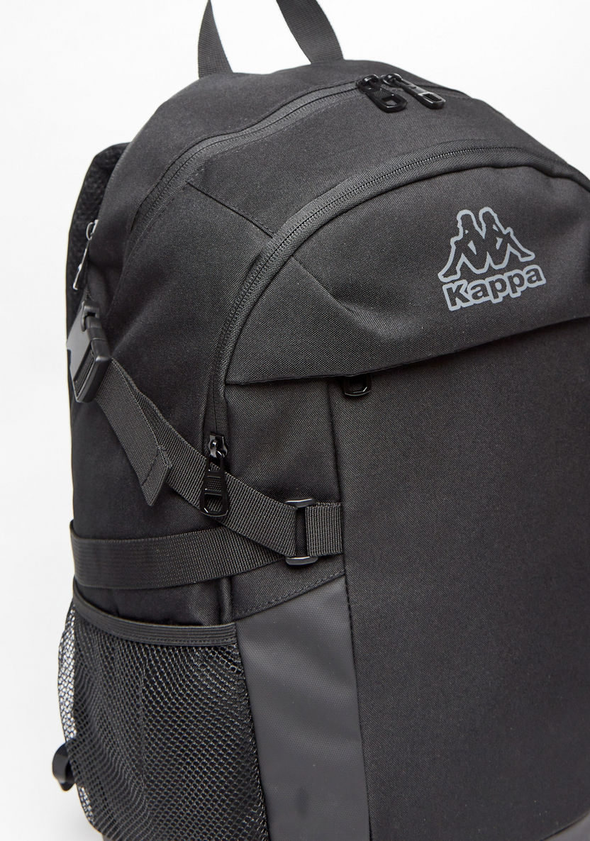 Kappa Logo Print Backpack with Adjustable Shoulder Straps-Men%27s Backpacks-image-2