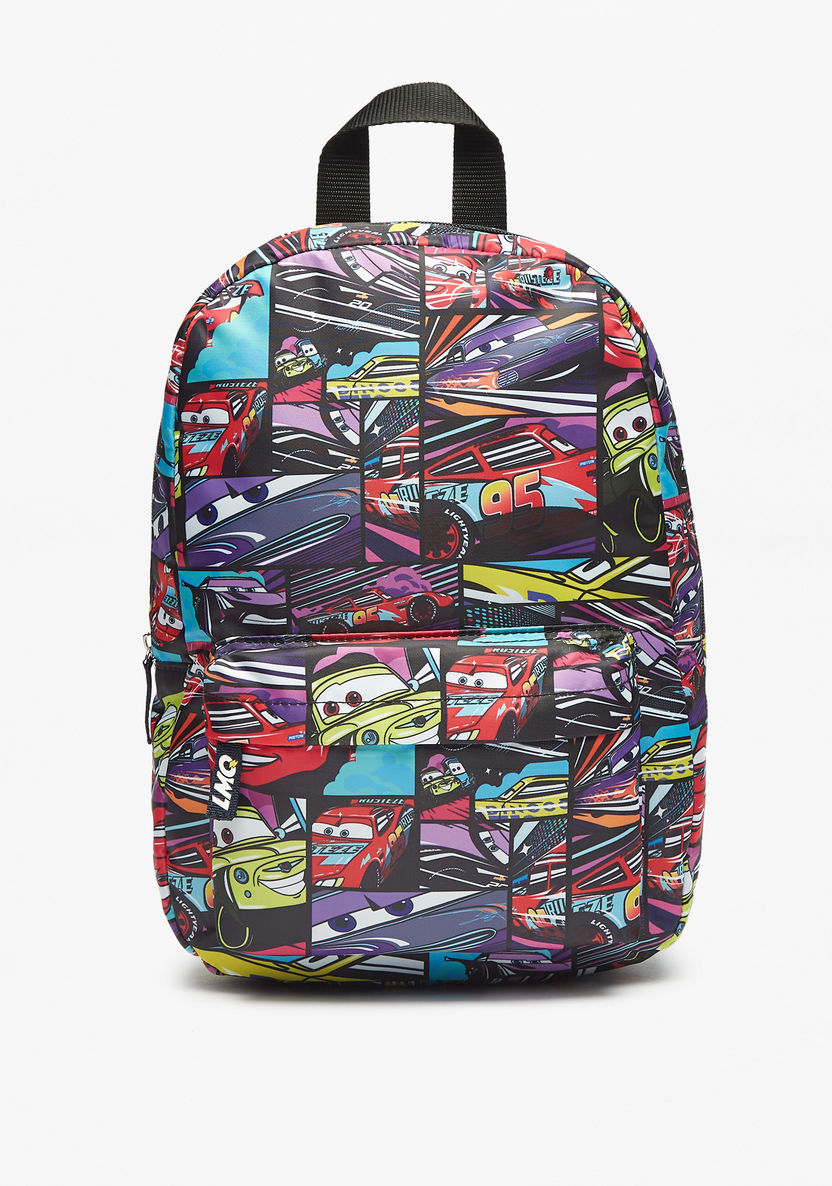 Disney Cars Print Backpack with Zip Closure and Adjustable Straps-Boy%27s Backpacks-image-0