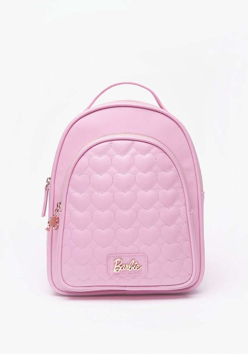Barbie Heart Quilted Backpack with Adjustable Shoulder Straps-Girl%27s Backpacks-image-0