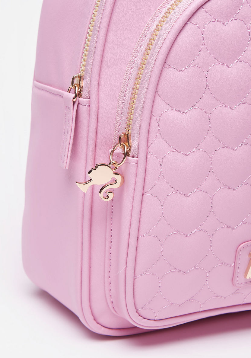 Barbie Heart Quilted Backpack with Adjustable Shoulder Straps-Girl%27s Backpacks-image-1