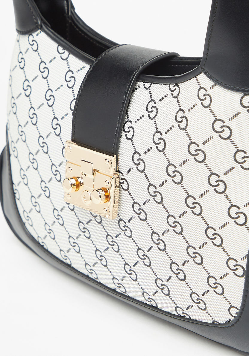 Celeste Monogram Print Shoulder Bag-Women%27s Handbags-image-3