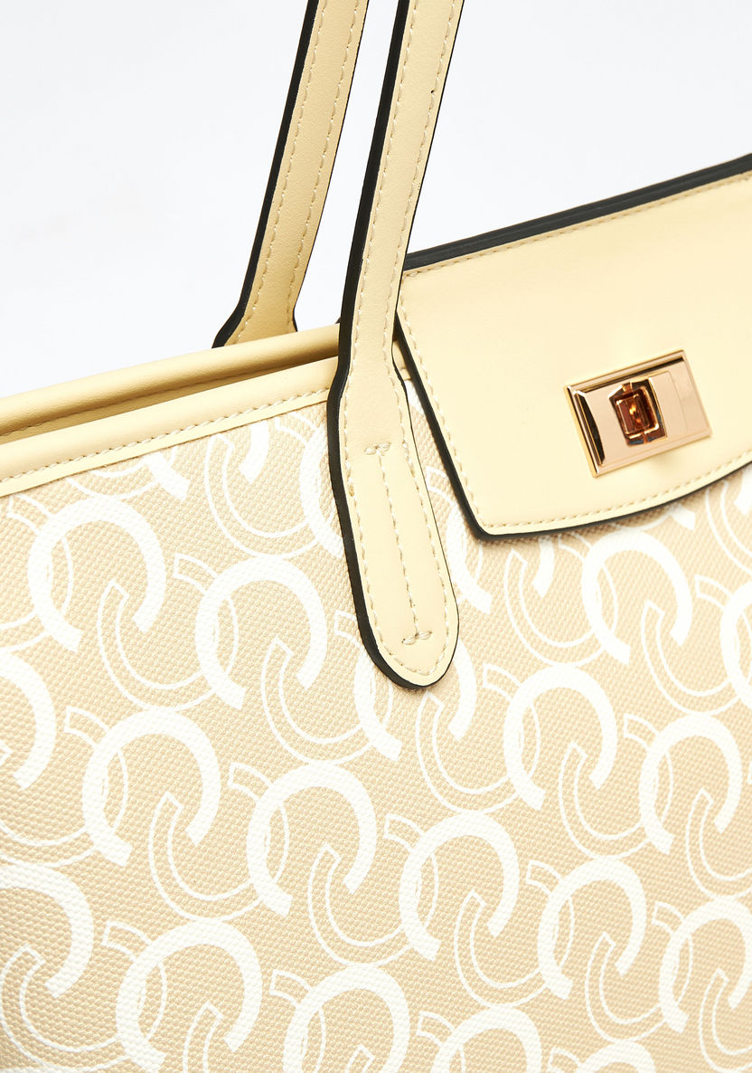 Celeste All-Over Monogram Print Tote Bag with Twist Lock Closure-Women%27s Handbags-image-3