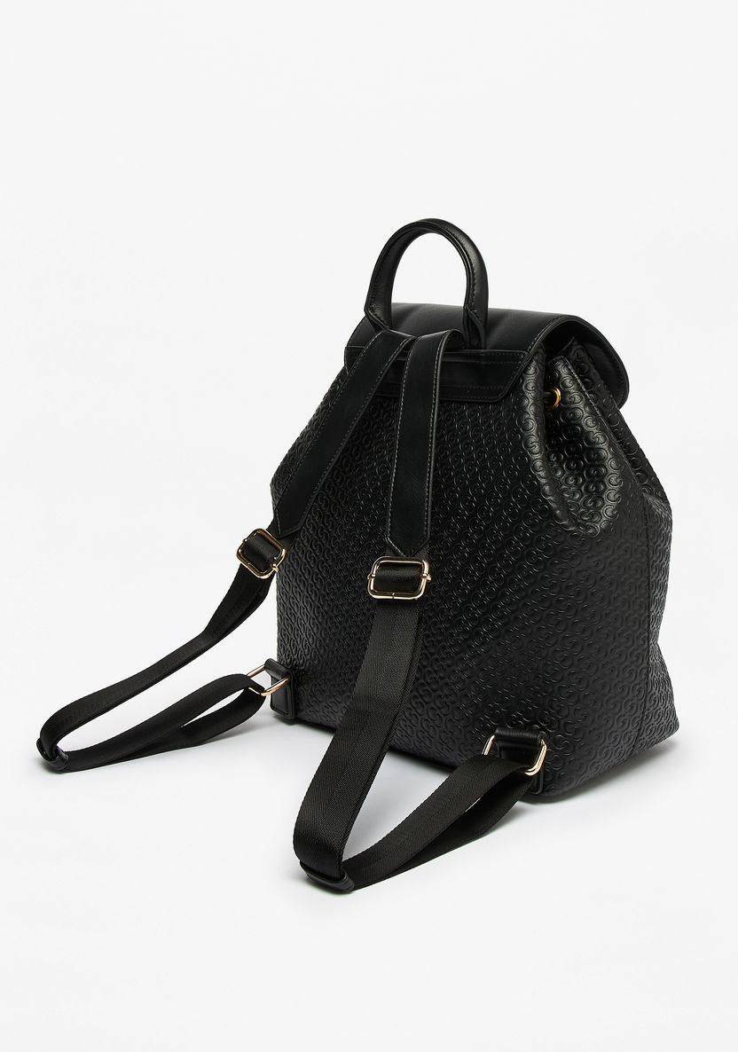 Celeste All-Over Monogram Embossed Backpack with Drawstring Closure-Women%27s Backpacks-image-2