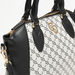 Celeste Monogram Print Tote Bag with Double Handles-Women%27s Handbags-thumbnailMobile-3