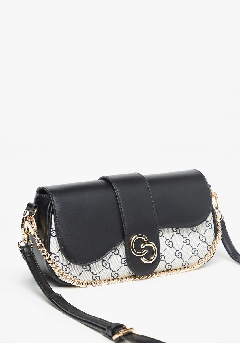 Celeste Monogram Print Crossbody Bag with Detachable Strap and Zip Closure-Women%27s Handbags-image-1