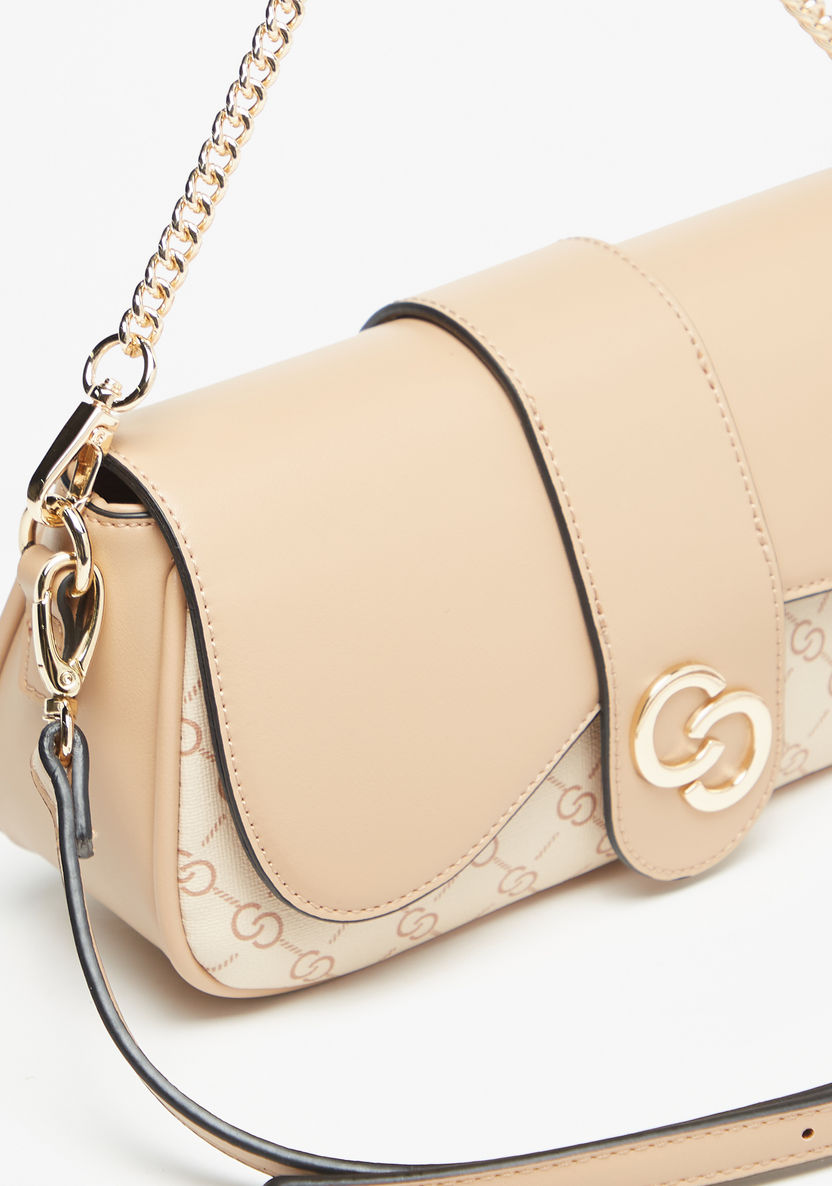 Celeste Monogram Print Crossbody Bag with Detachable Strap and Zip Closure-Women%27s Handbags-image-2