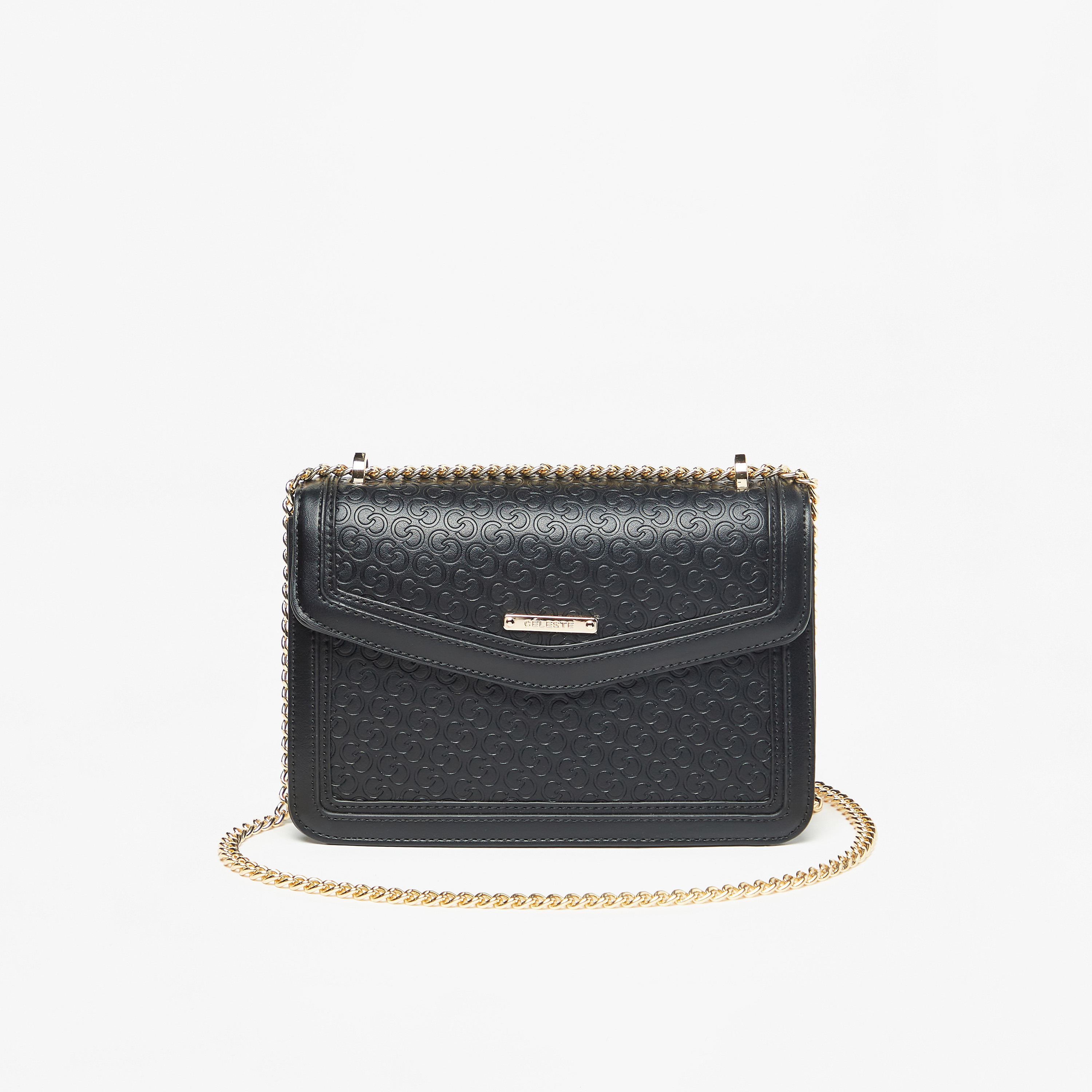 Crossbody bag shop with embossed chain