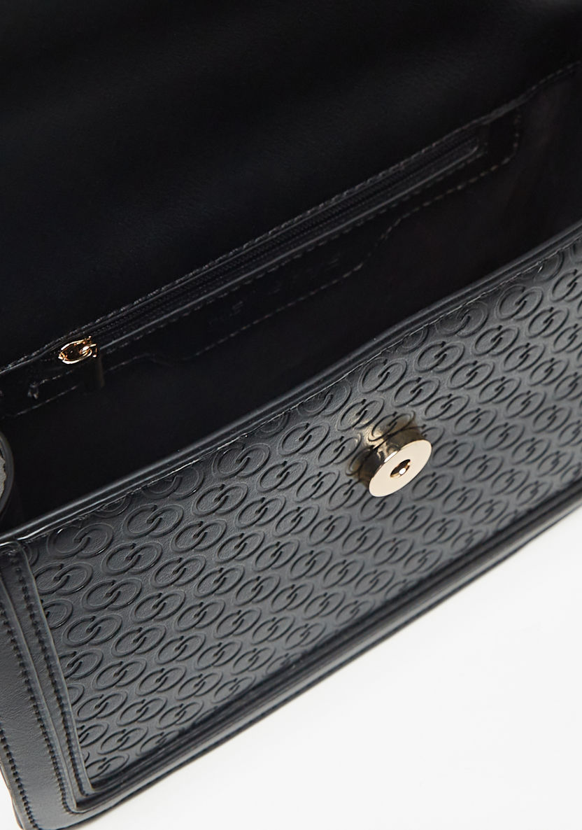 Celeste Monogram Embossed Crossbody Bag with Metallic Chain Strap-Women%27s Handbags-image-3