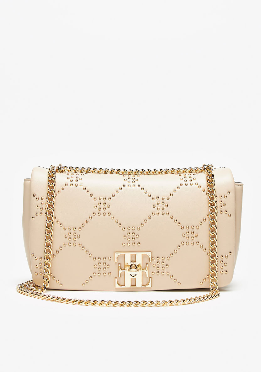 Elle Embellished Crossbody Bag with Flap Closure-Women%27s Handbags-image-0