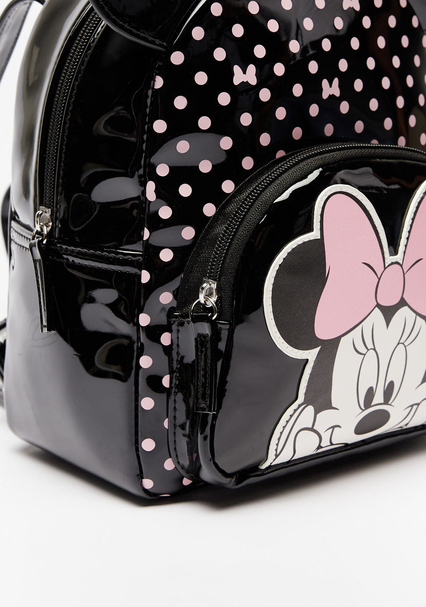 Disney Minnie Mouse Applique Detail Backpack with Adjustable Shoulder Straps-Girl%27s Backpacks-image-2