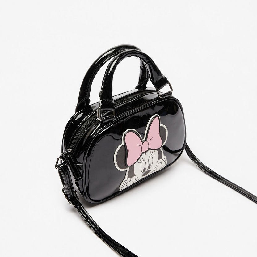Disney Minnie Mouse Applique Detail Crossbody Bag with Handles-Girl%27s Bags-image-1
