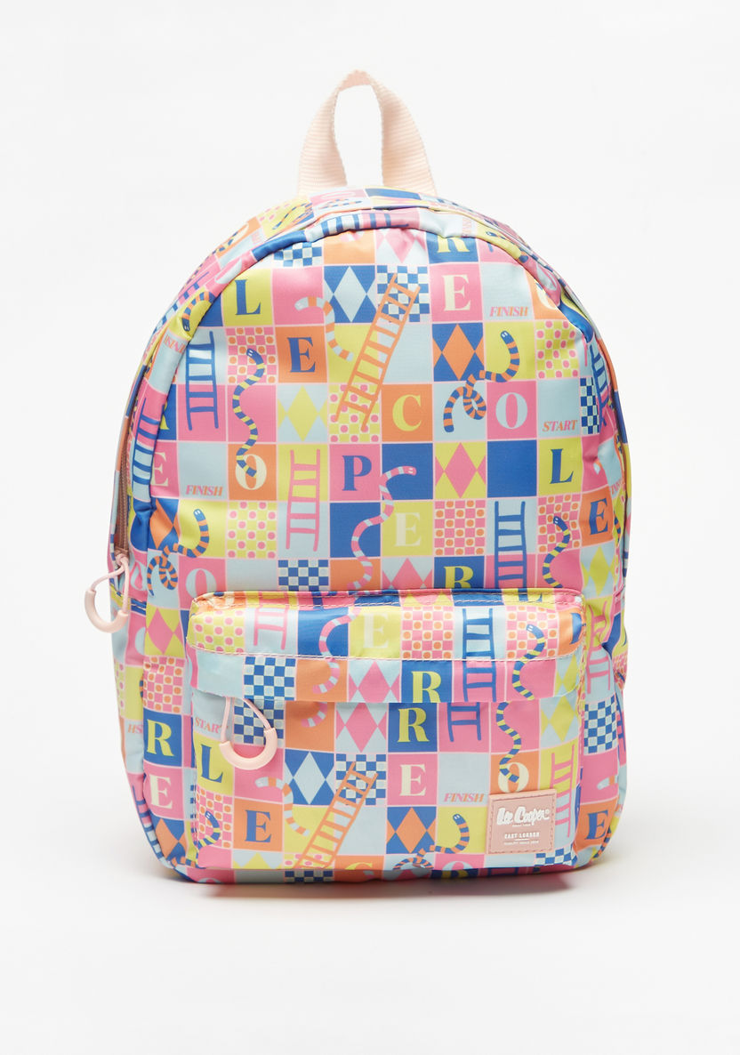Lee Cooper All-Over Print Backpack with Zip Closure-Women%27s Backpacks-image-0