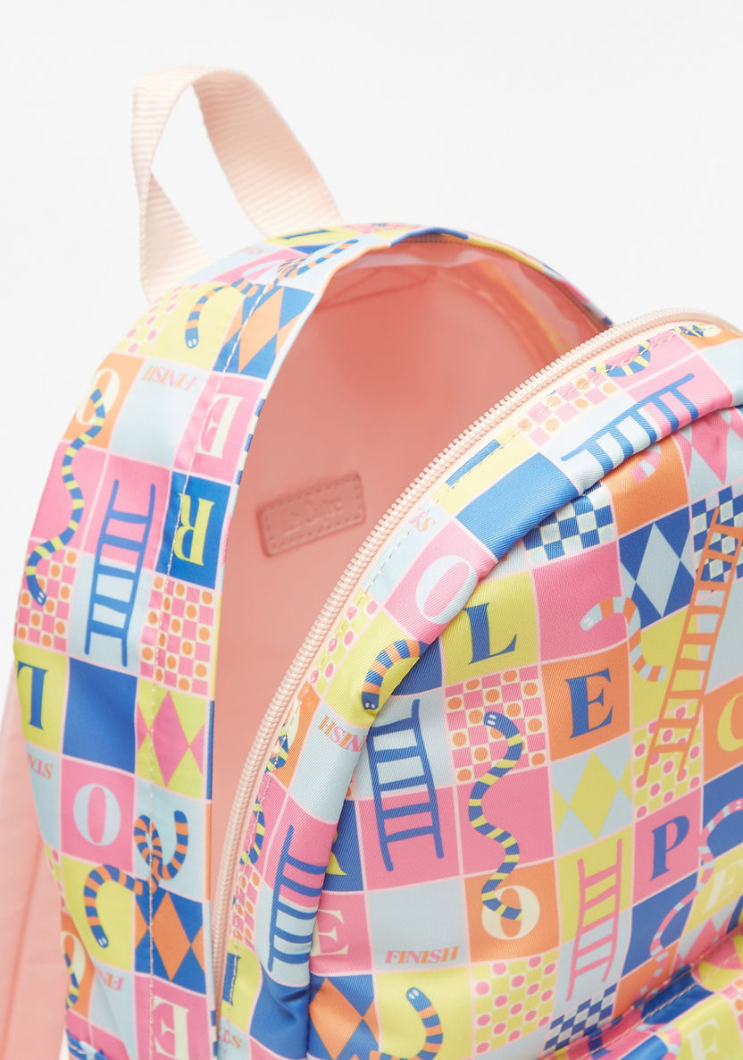 Lee Cooper All-Over Print Backpack with Zip Closure-Women%27s Backpacks-image-3