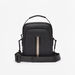 Duchini Solid Crossbody Bag with Tape Detail and Zip Closure-Men%27s Handbags-thumbnail-0