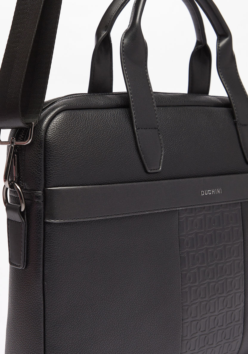 Duchini Logo Detail Portfolio Bag-Men%27s Handbags-image-2