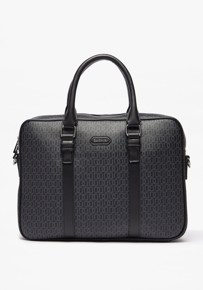 Duchini All-Over Logo Print Portfolio Bag-Men%27s Handbags-image-0