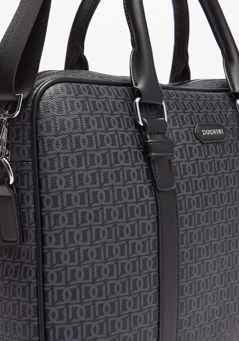Duchini All-Over Logo Print Portfolio Bag-Men%27s Handbags-image-2