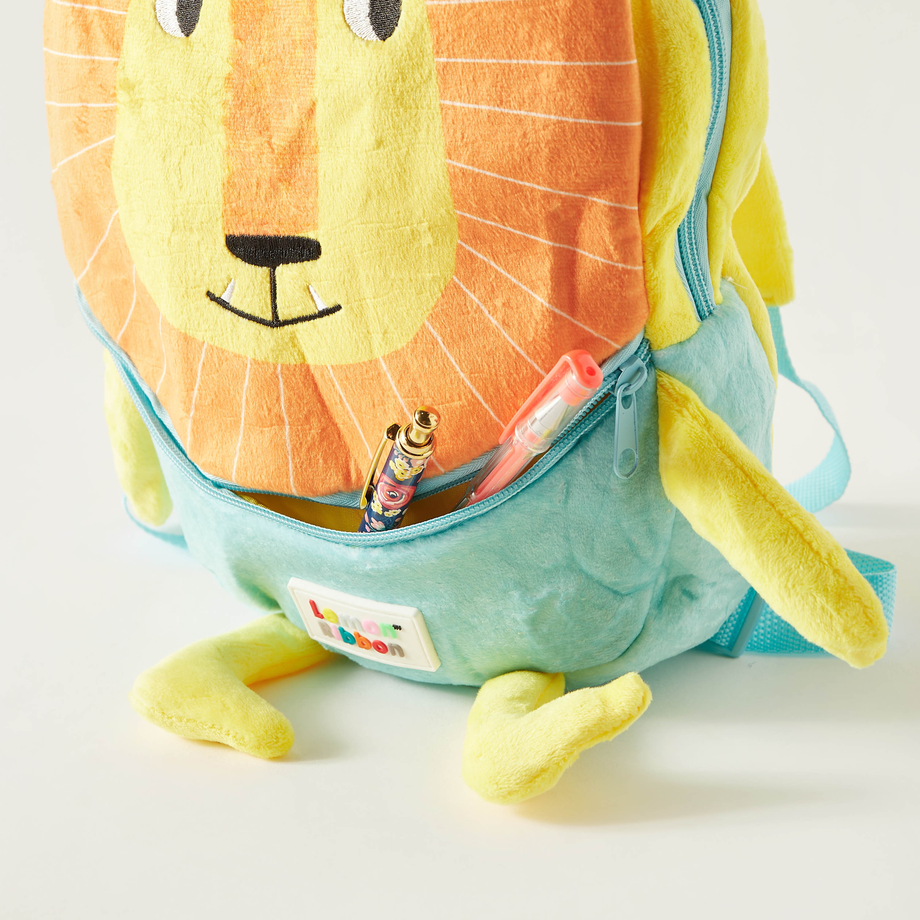 شنطة ظهر بتصميم أسد وتزيينات من ليمون ريبون - 30×28×6 سم - ضمان سنة واحدة-school-bagsandbackpacks-backpacks-image-6