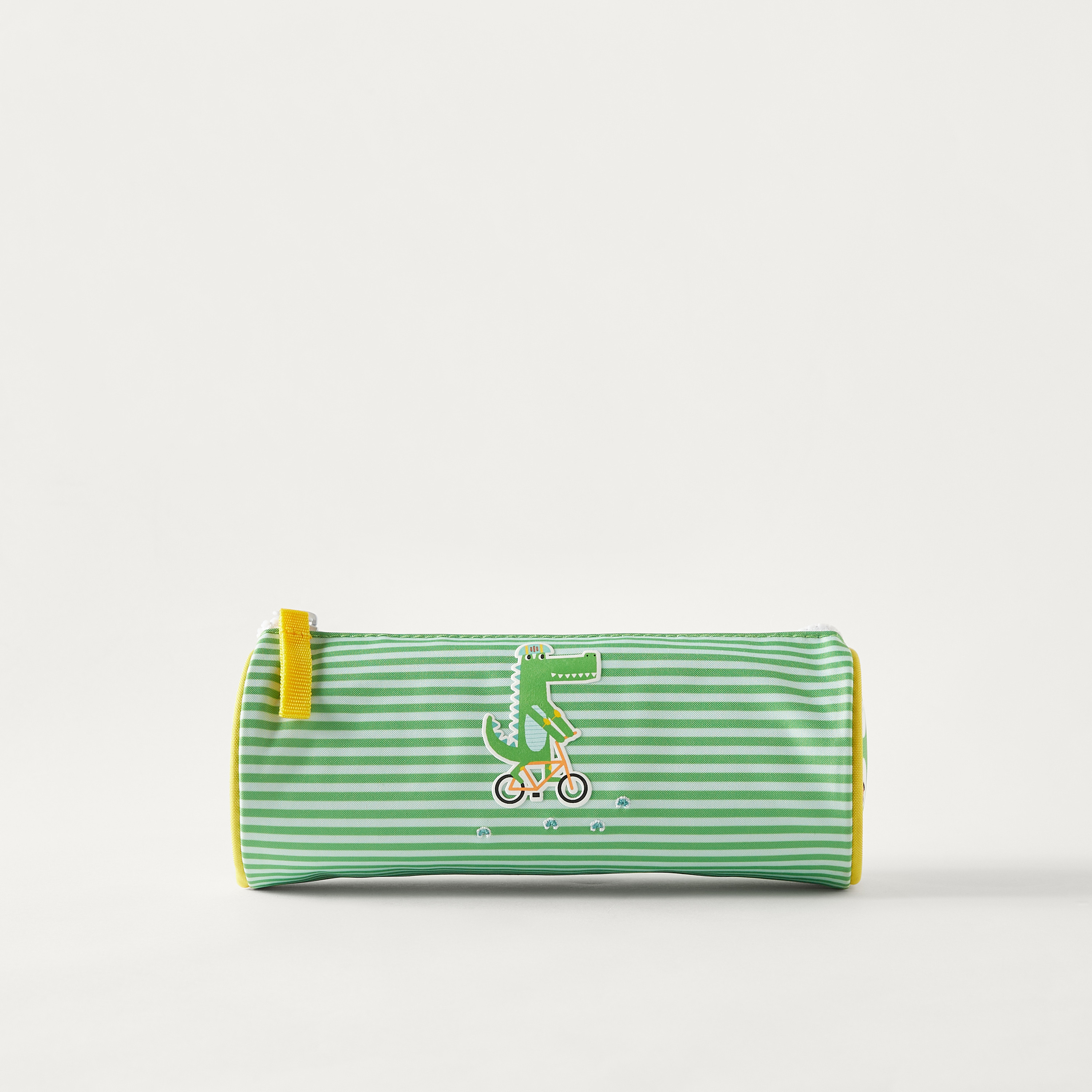 Lemon Ribbon Striped Pencil Case with Zip Closure - 1-Year Warranty-school-stationery-pencilcases-image-1