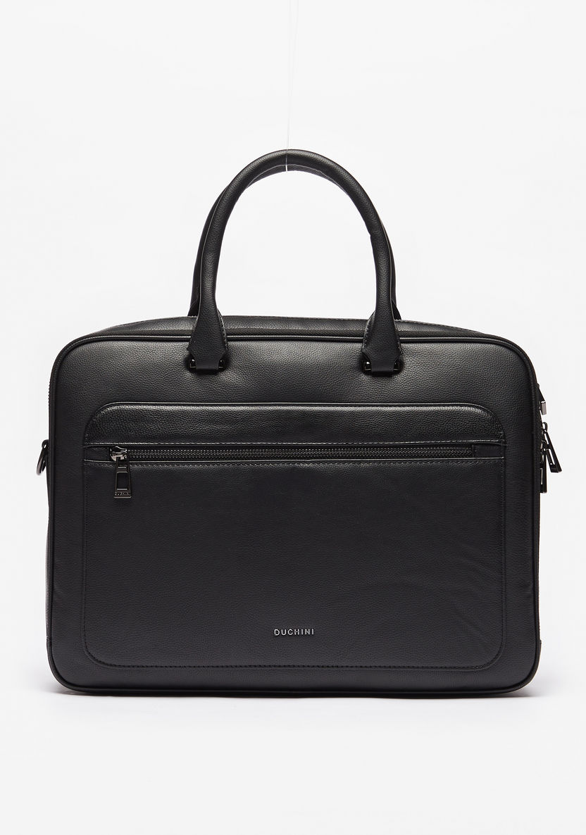 Duchini Solid Laptop Bag with Zip Closure-Men%27s Handbags-image-0
