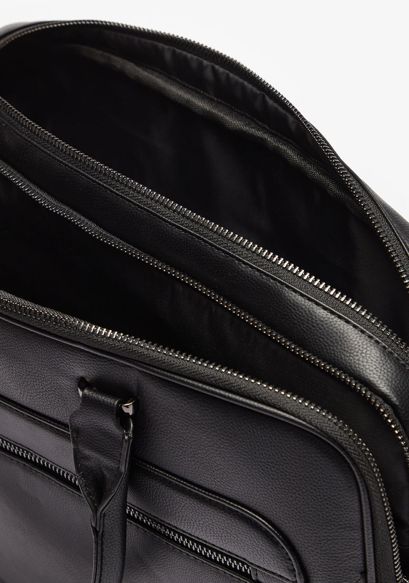 Duchini Solid Laptop Bag with Zip Closure-Men%27s Handbags-image-4