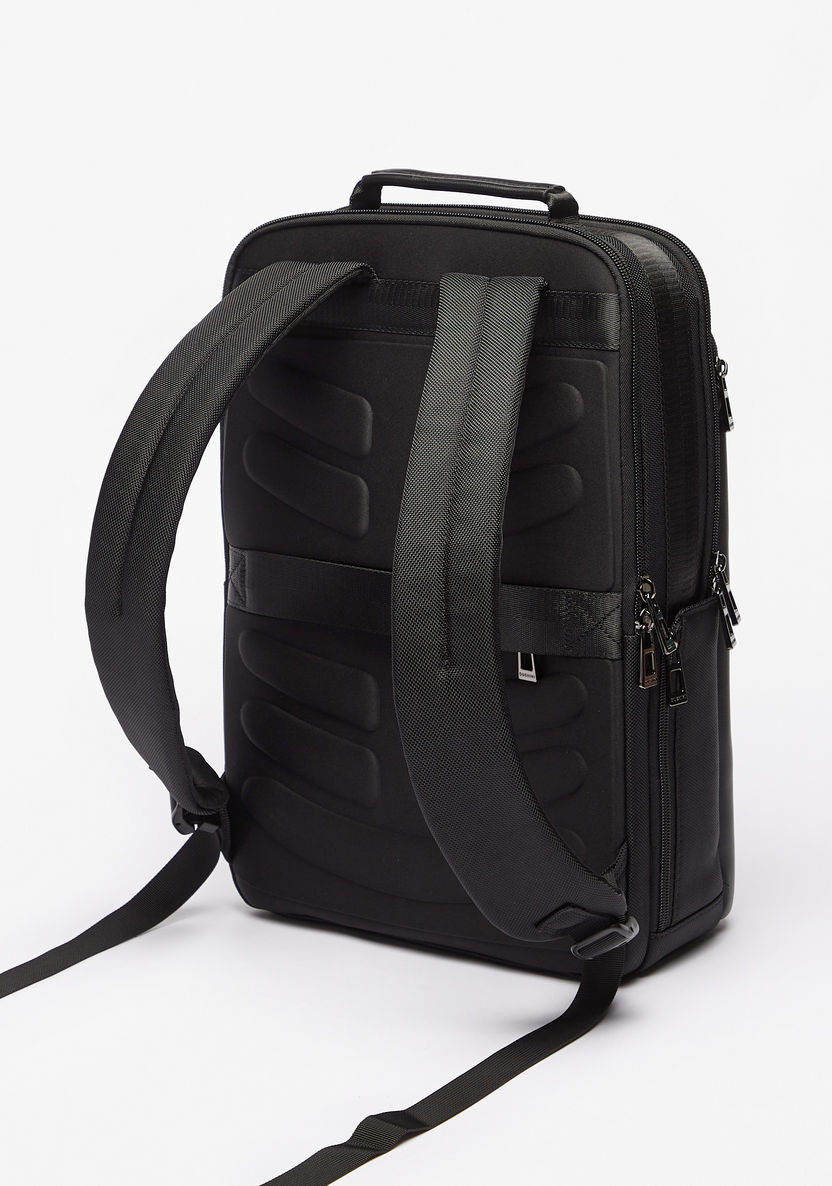 Duchini Textured Backpack with Adjustable Straps and Zip Closure-Men%27s Backpacks-image-1