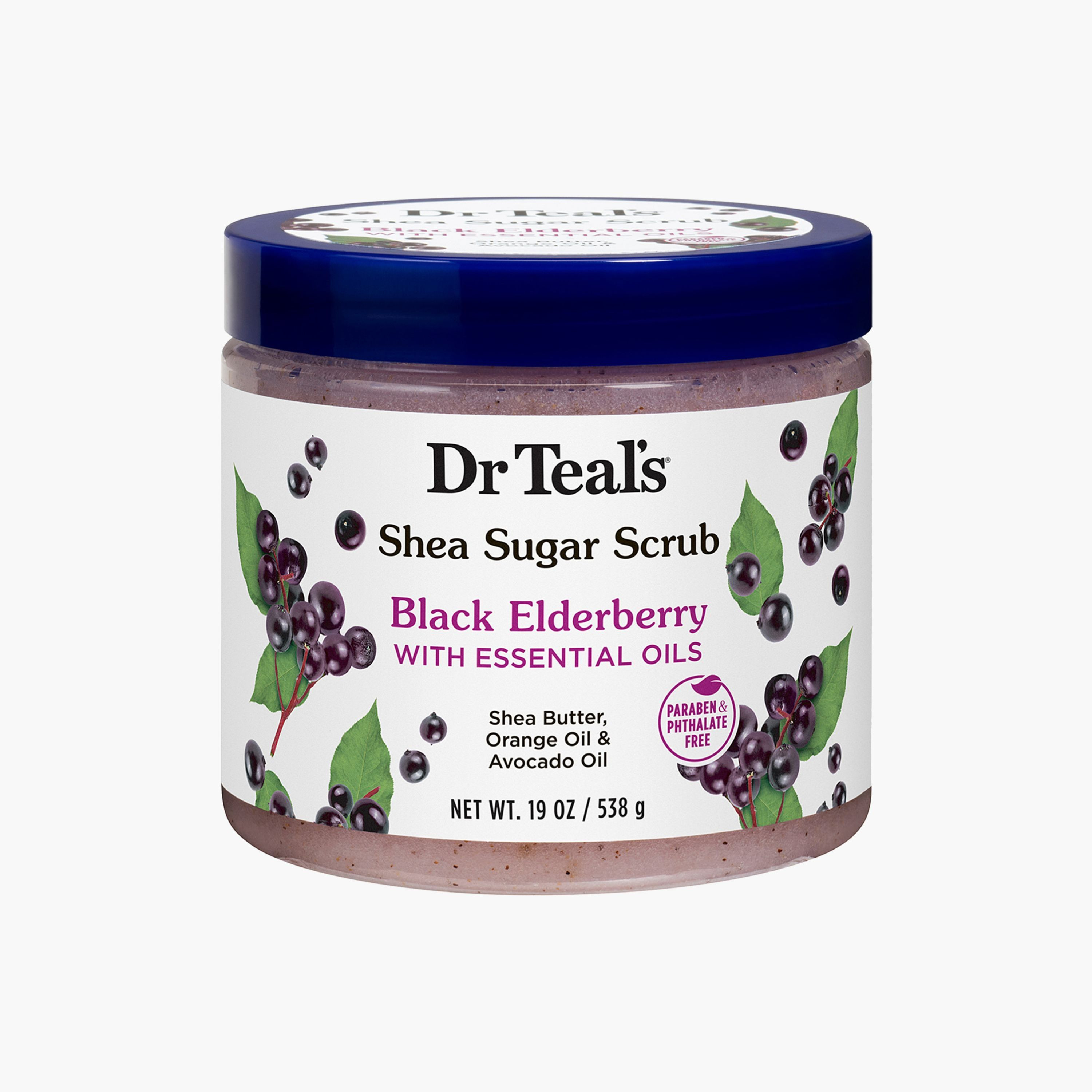 Dr Teal's Black Elderberry Shea Sugar Body Scrub - 538 g-beautyandpersonalcare-bathandbody-bathandshower-scrubs-image-1