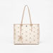 Elle Monogram Print Tote Bag with Double Handle and Pouch-Women%27s Handbags-thumbnailMobile-2