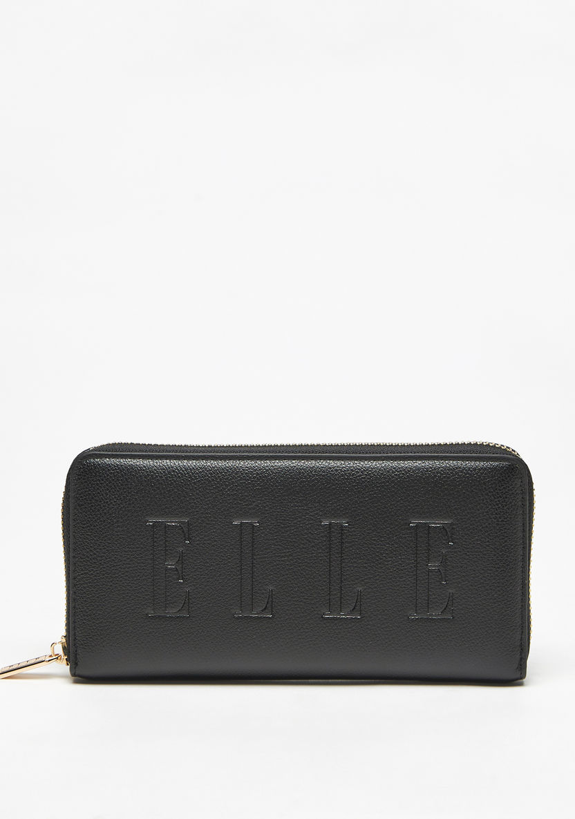 Elle Embossed Zip Around Wallet-Wallets & Clutches-image-0
