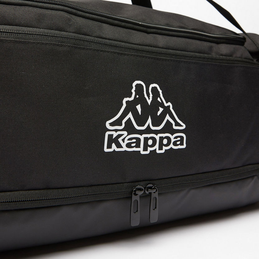 Kappa Logo Print Duffle Bag with Detachable Strap and Zip Closure-Duffle Bags-image-2