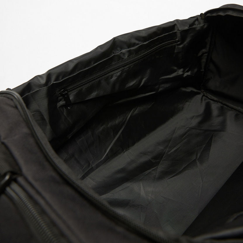 Kappa Logo Print Duffle Bag with Detachable Strap and Zip Closure-Duffle Bags-image-4