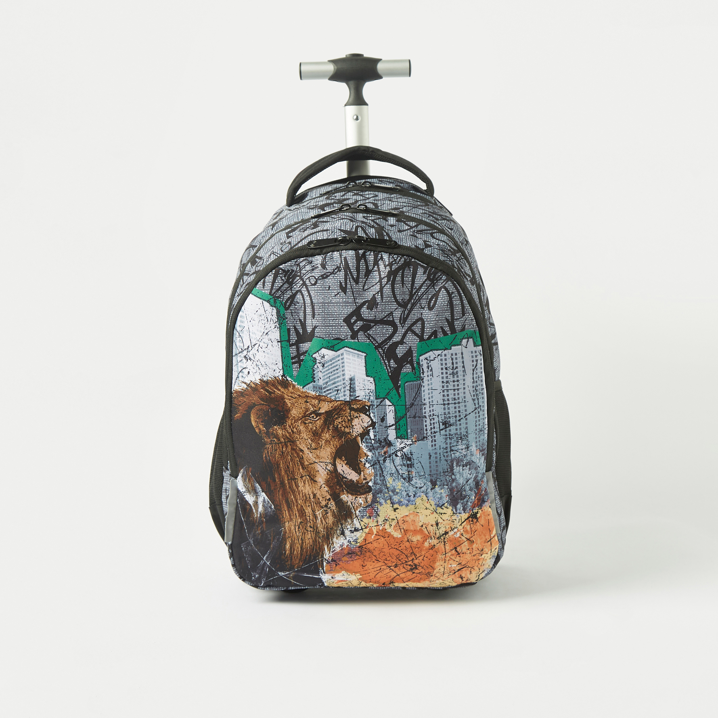 Kaos Graffiti Print 3-Piece Trolley Backpack Set - 18 inches-school-bagsandbackpacks-trolleybags-image-3